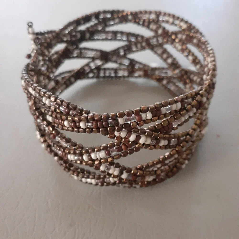 AVENUE 2 Seed Bead Cuff Bracelets Plus Size XL NWT - Picture 4 of 7